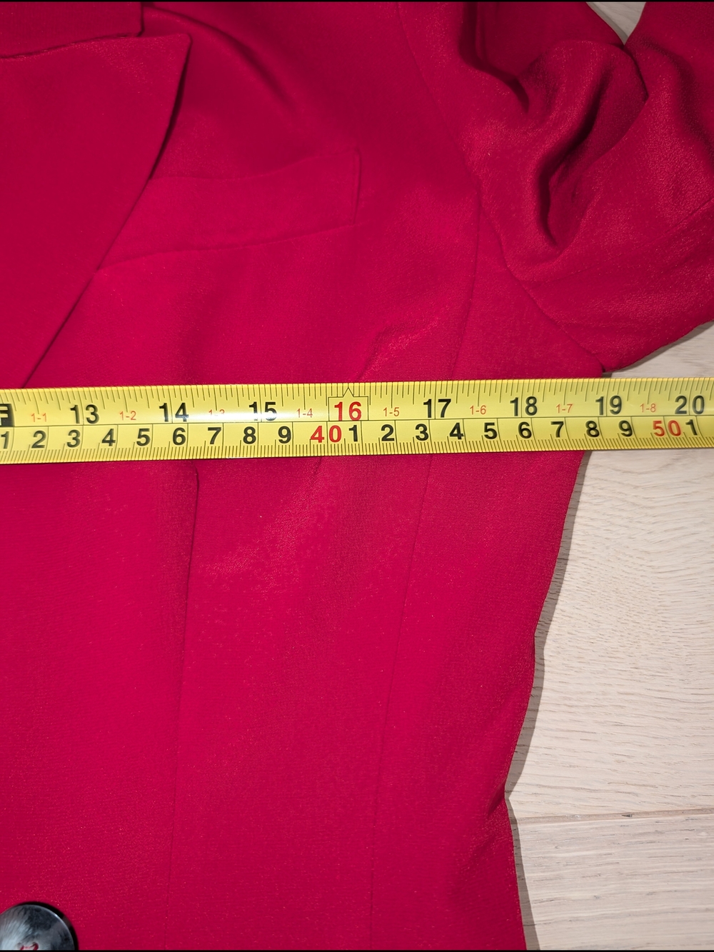 Hugo Buscati Silk Double-Breasted Bright Red Blazer - Picture 9 of 11